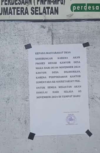 Kades Karang Dapo Tak Terima Dikatakan Kantor Desa Tidak Buka di Jam Kerja