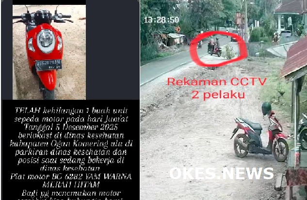 Sepekan, Dua Aksi Curanmor terjadi Beruntun di OKU, Terbaru Motor Honorer Dinkes Raib Saat Jam Kerja