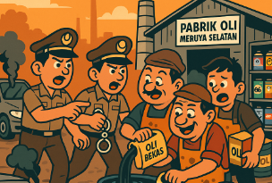 Oli Bekas Disulap Jadi Merek Ternama, Polisi Bongkar Mafia Pelumas Meruya