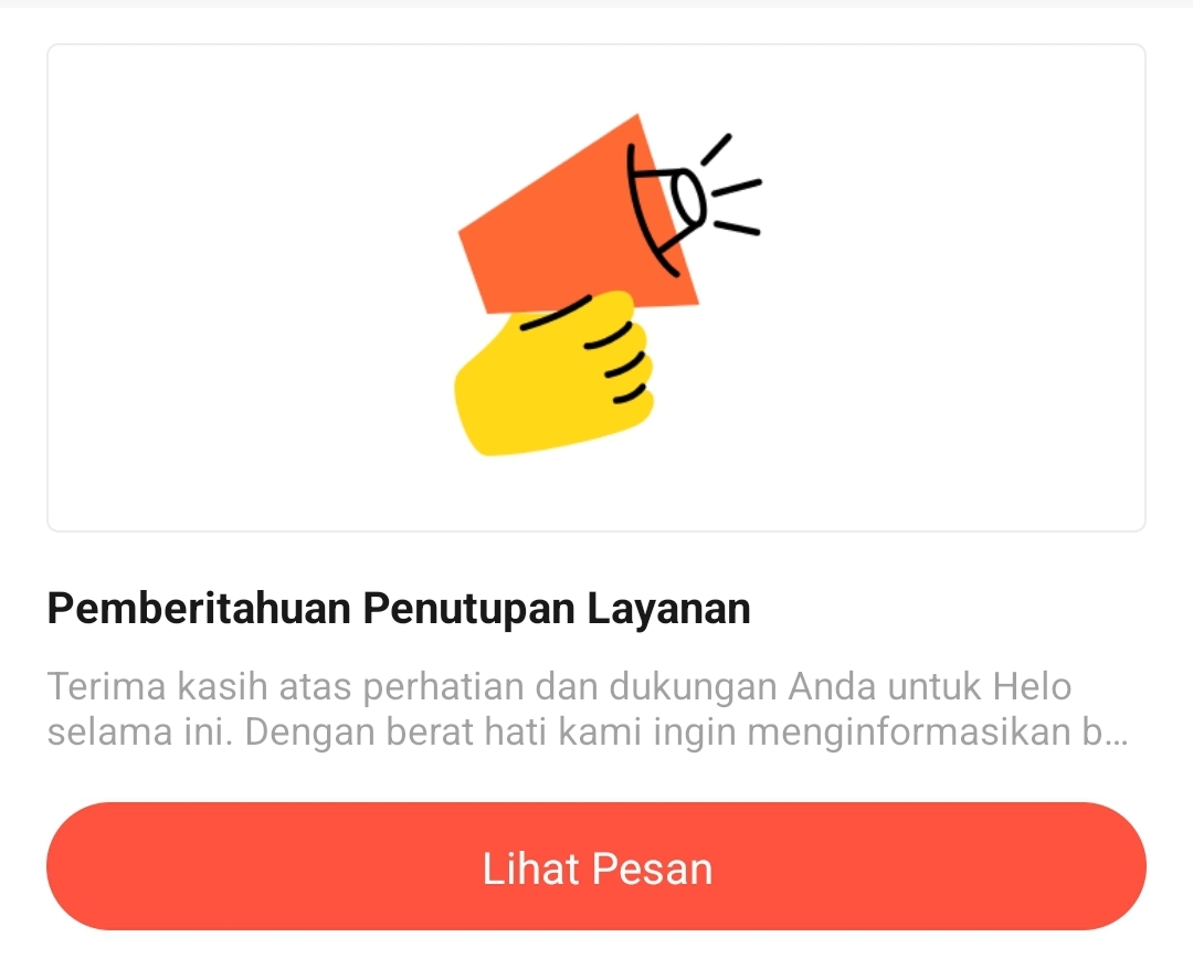 Aplikasi Helo Hari Ini Resmi Ditutup di Indonesia,Tapi nongol lagi di Google Playstore