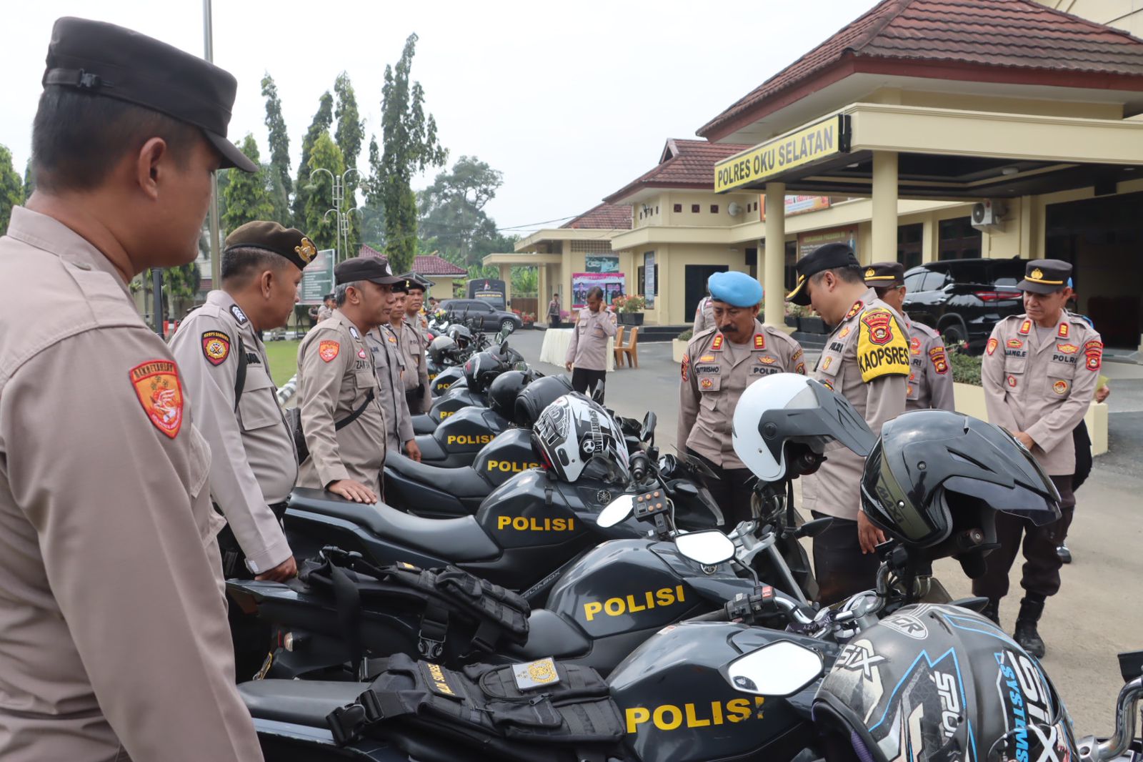 Persiapan Jelang Pemilu, Polres OKU Selatan Periksa Kendaraan dan Senjata