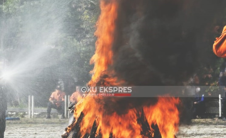 Titik Api Karhutla Terpantau di Lengkiti Kabupaten OKU, Polisi Lakukan Tindakan ke Lokasi Kebakaran