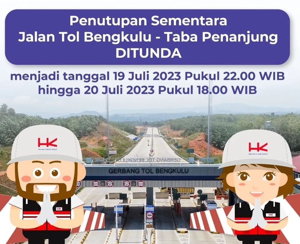 Penutupan Sementara Tol Bengkulu-Taba Penanjung Ditunda,  Hutama Karya Minta Maaf 