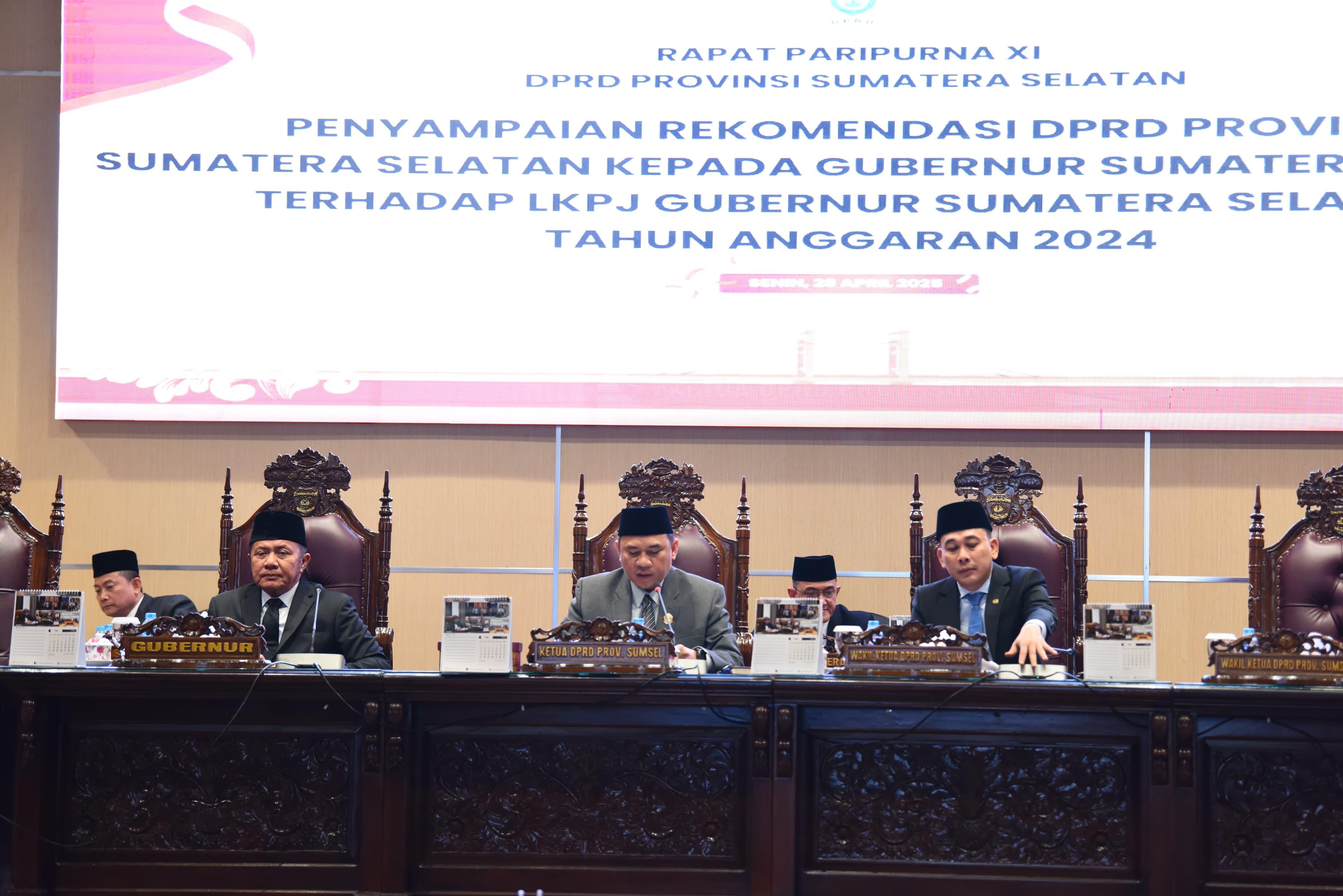 DPRD Sumsel Gelar Rapat Paripurna XI: Agenda Penyampaian Rekomendasi DPRD Terhadap LKPJ Gubernur Sumsel