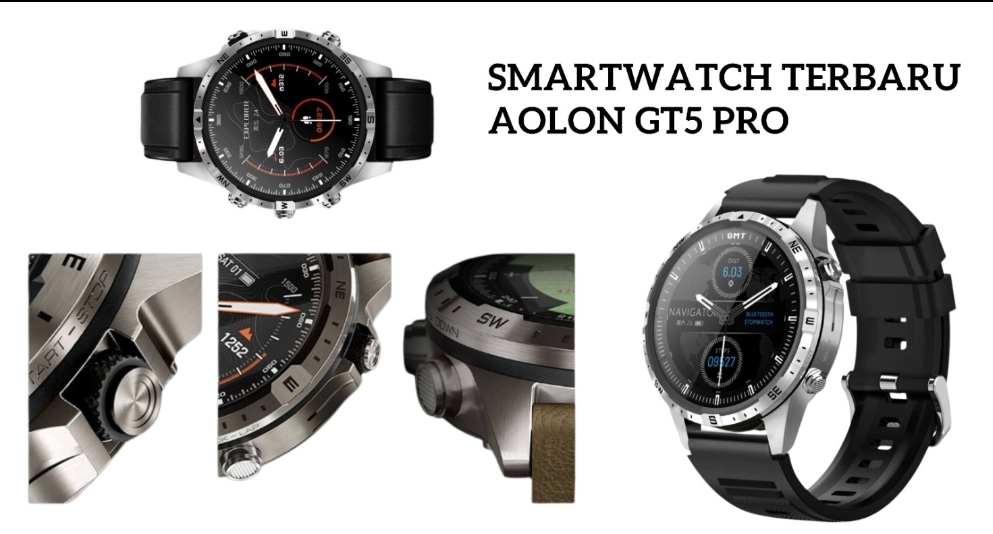 Jam Tangan Terbaru Aolon GT5 Pro, Jam Olahraga Desain Sporty dengan Compass Cocok untuk Outdoor Traveler