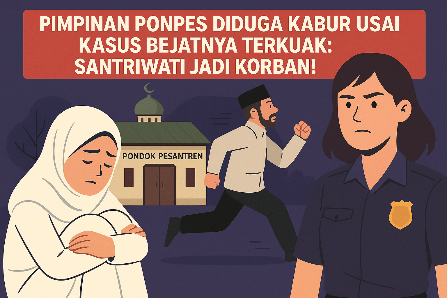 Pimpinan Ponpes di OKU Diduga Kabur Usai Kasus Bejatnya Terkuak: Santriwati Jadi Korban!