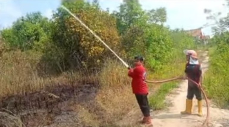 Kebakaran Lahan,di OKU Berhasil Dipadamkan Sebelum Merembet ke Permukiman