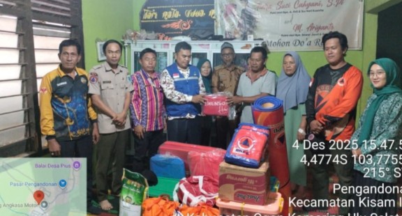 BPBD dan Tagana OKU Selatan Salurkan Bantuan untuk Korban Kebakaran di Kisam Ilir