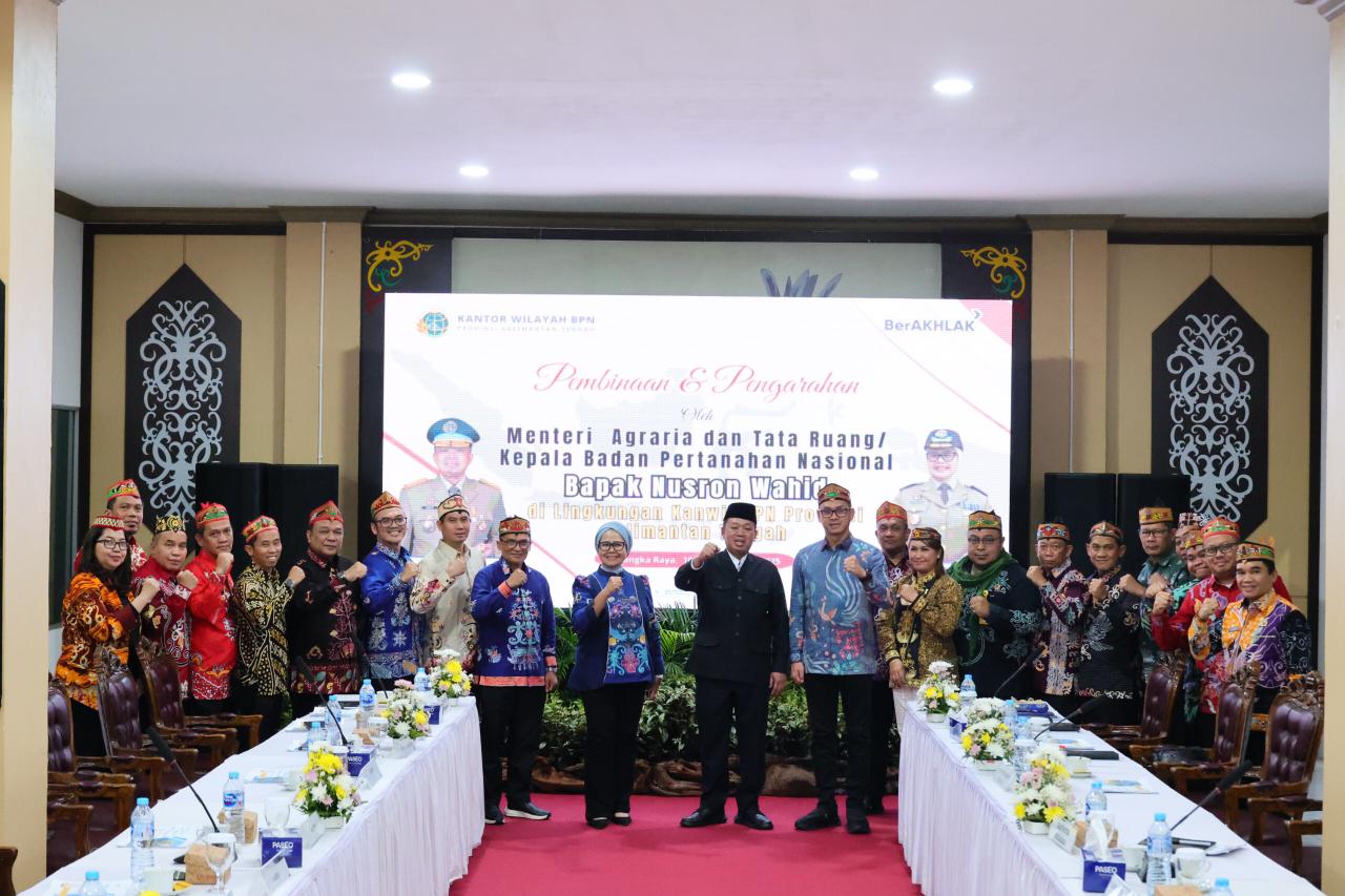Pembinaan di Kanwil BPN Provinsi Kalteng, Menteri Nusron Minta Pelayanan Pertanahan Adaptif, Cepat, dan Bersih