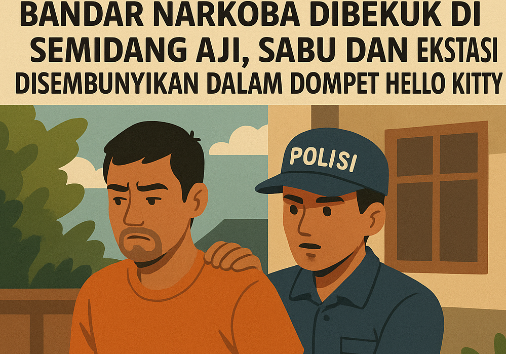Polres OKU Amankan Terduga Bandar Narkoba di Semidang Aji, Sabu dan Ekstasi Disembunyikan didompet Hello Kitty