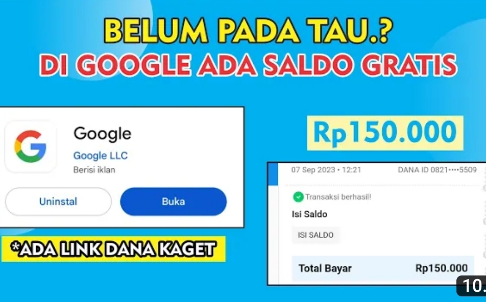 Jangan Kaget Tersedia Saldo Dana Kaget Gratis Rp150 Ribu Hari ini,  Klaim sakarang