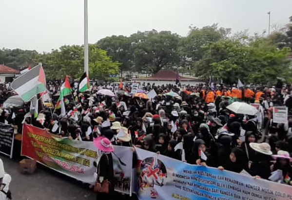 Ratusan massa di OKU Dukung Kemerdekaan Palestina dan Tolak LGBT