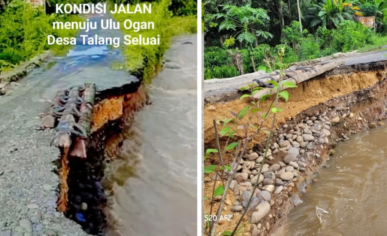 Jalan Rusak Akibat Longsor di Ulu Ogan OKU, Ancam Nyawa Pengguna Jalan !