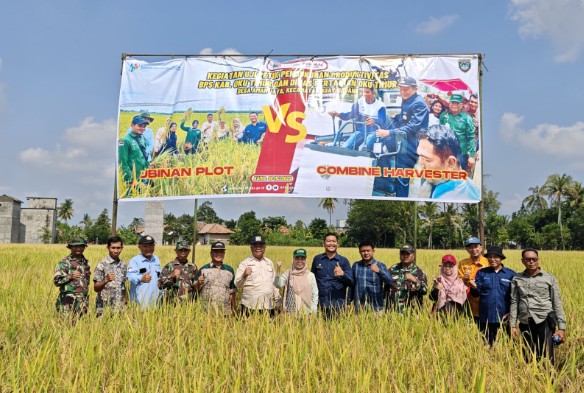 Lakukan Uji Petik dengan Metode Ubinan Plot dengan Combine Harvester