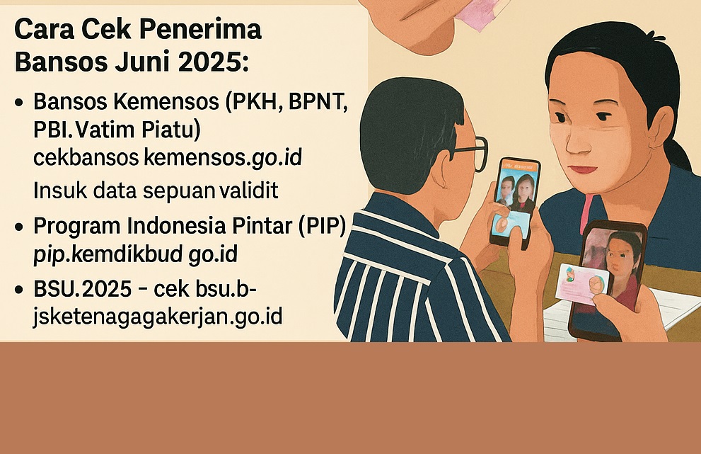 Cek Daftar Penerima Bansos Juni 2025 BSU, BPNT, PKH, PIP hingga Bantuan Beras Cair Bulan Ini