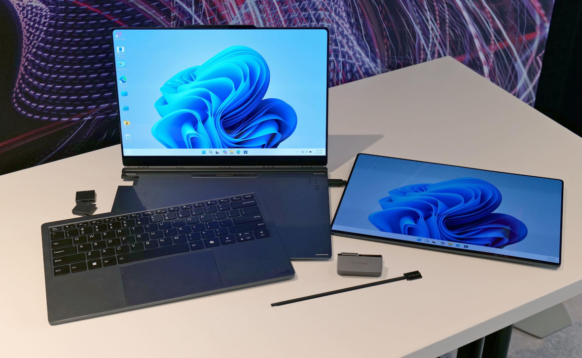 Lenovo ThinkBook Modular AI PC Concept Laptop Modular Futuristik dengan Layar Ganda yang Bisa Diubah 