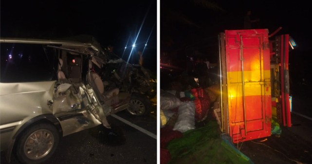 Kijang Kapsul Tabrak Truk Sayur di OKU Timur, Diduga Sopir Mengantuk