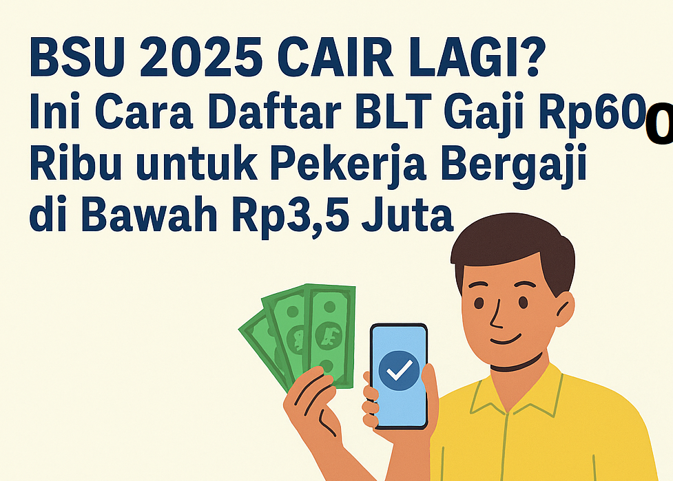 BSU 2025 Cair Lagi? Ini Cara Daftar BLT Gaji Rp600 Ribu untuk Pekerja Bergaji di Bawah Rp3,5 Juta