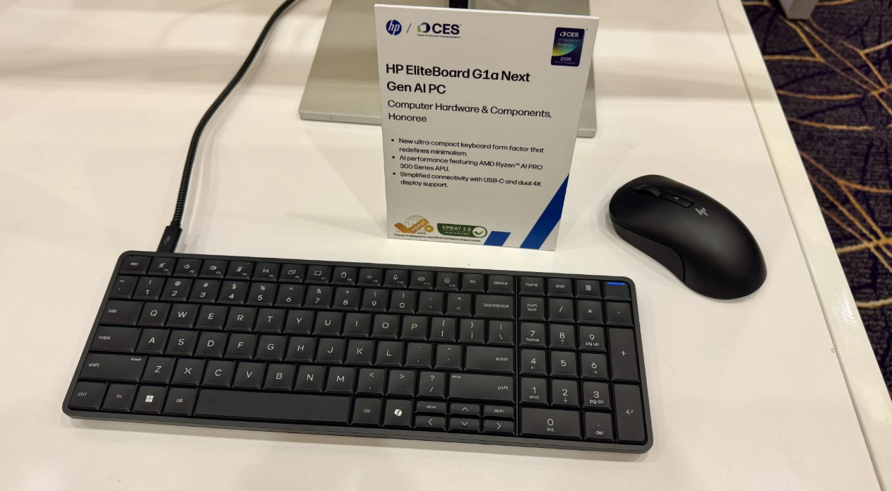 Bukan Laptop, Bukan Mini PC! HP EliteBoard G1a Ubah Keyboard Jadi Desktop AI