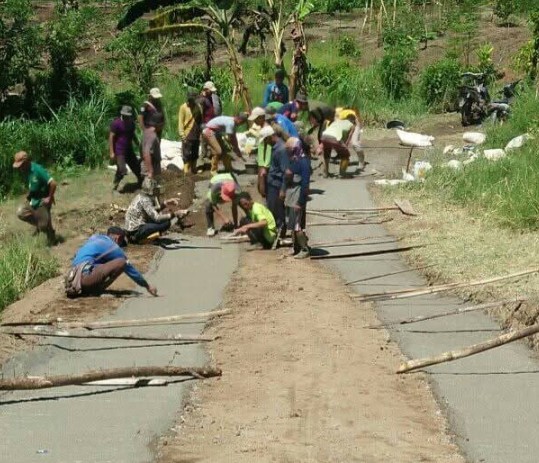 Warga Desa Aromantai Bangun Jalan Perkebunan Secara Swadaya