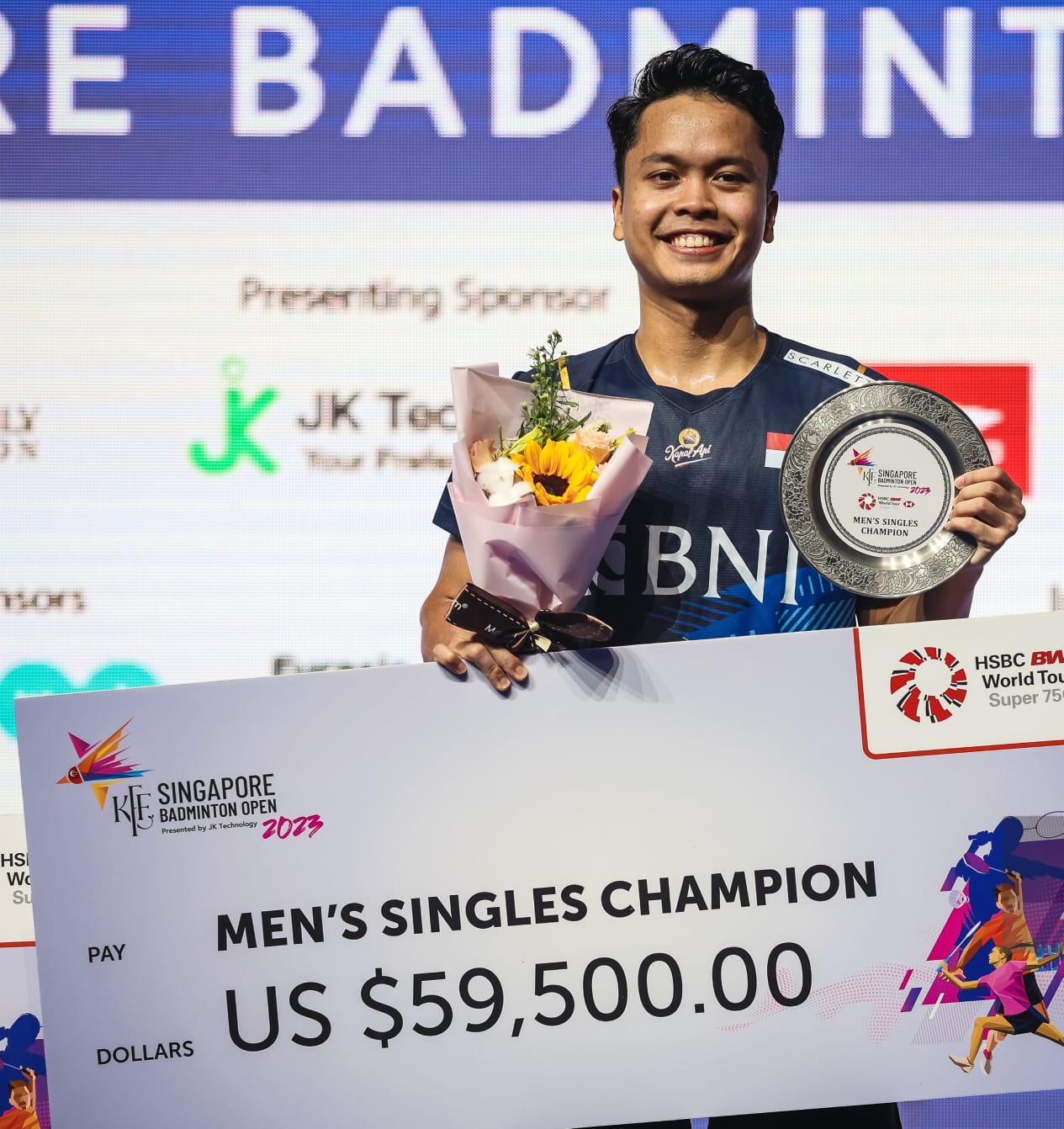 Ginting Juara Singapore Open 2023, Pecahkan Rekor 50 Tahun