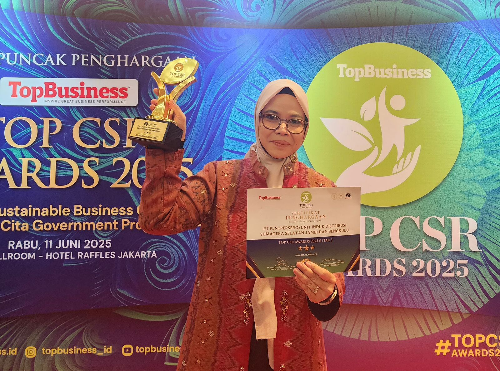 Raih Top CSR Awards 2025, PLN UID S2JB Tegaskan Komitmen Lingkungan dan Sosial