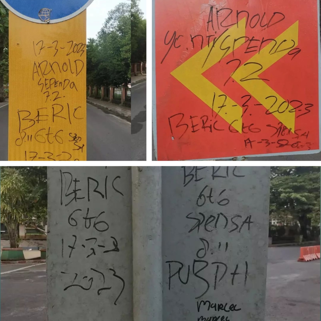 Pelaku Aksi Vandalisme Rambu Lalu Lintas di Baturaja Diduga Pelajar