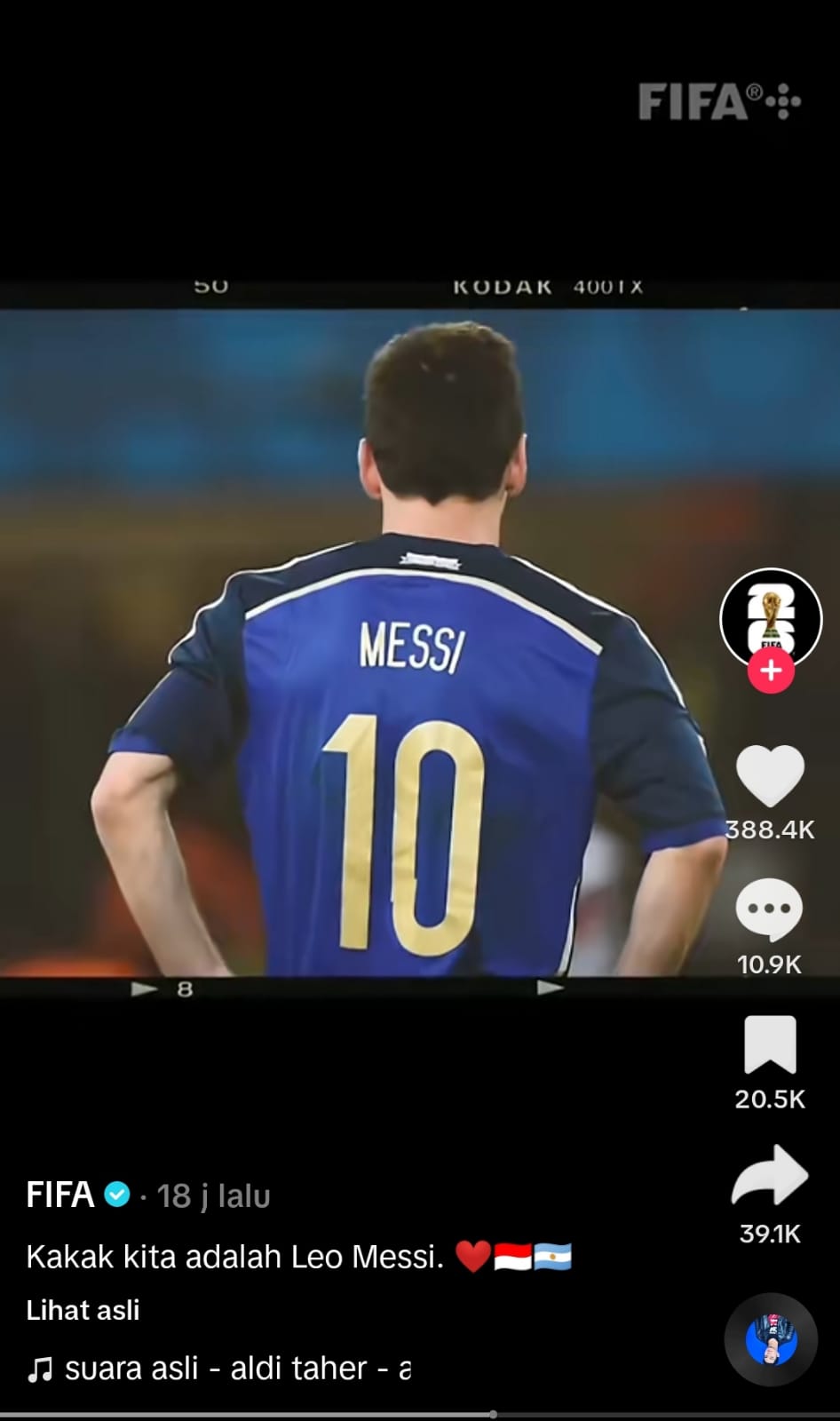 VIRAL!! Lagu “Lionel Messi” Karya Aldi Taher Diupload Akun Tiktok dan Instagram Resmi FIFA