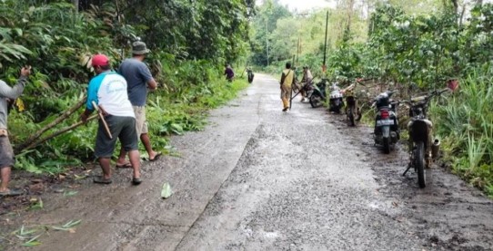 Warga Gotong Royong, Jalan Kecamatan Bersih dan Aman Dilalui
