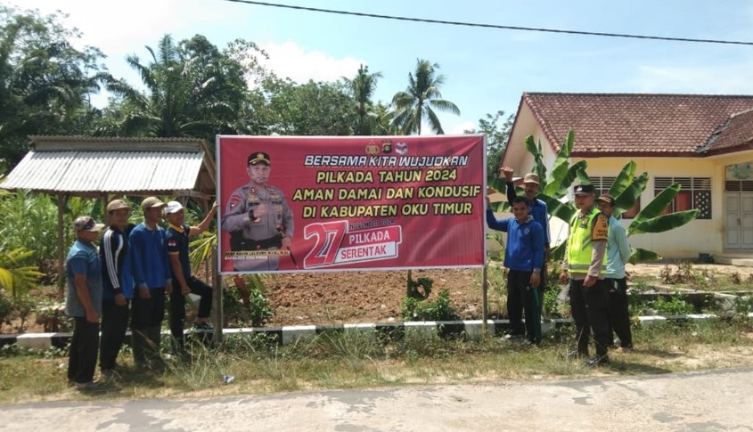 Jaga Situasi Kondusif Jelang Pilkada, Pasang Spanduk ke Desa-Desa