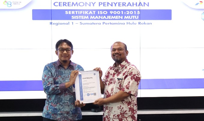 PHR Regional 1 Sumatra Raih Sertifikat ISO 9001:2015