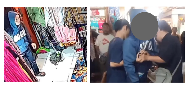 Aksi Nekat Pria Curi HP di Pasar Baru Baturaja, Terekam CCTV