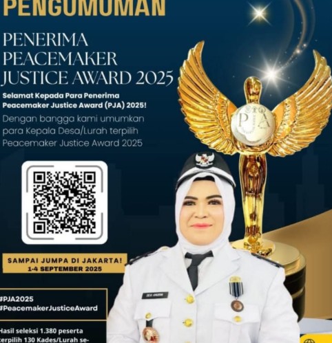 Prestasi Nasional, Lurah Batu Belang Jaya Raih Peacemaker Justice Award 2025