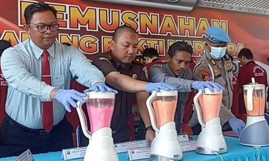 1.030 gram dan 439 Butir Barang Bukti Dimusnahkan Polda Sumsel, Berikut Perinciannya