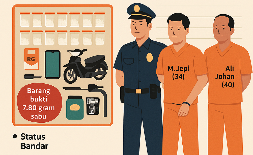 Polres OKU Bongkar Kasus Narkoba Dua Orang Diduga Bandar Sabu Ditangkap