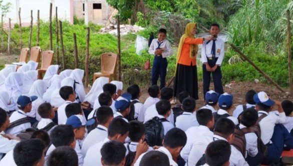 Edukasi sejak Dini, BPBD OKU Selatan Latih Siswa SMPN 4 Muaradua Hadapi Situasi Darurat