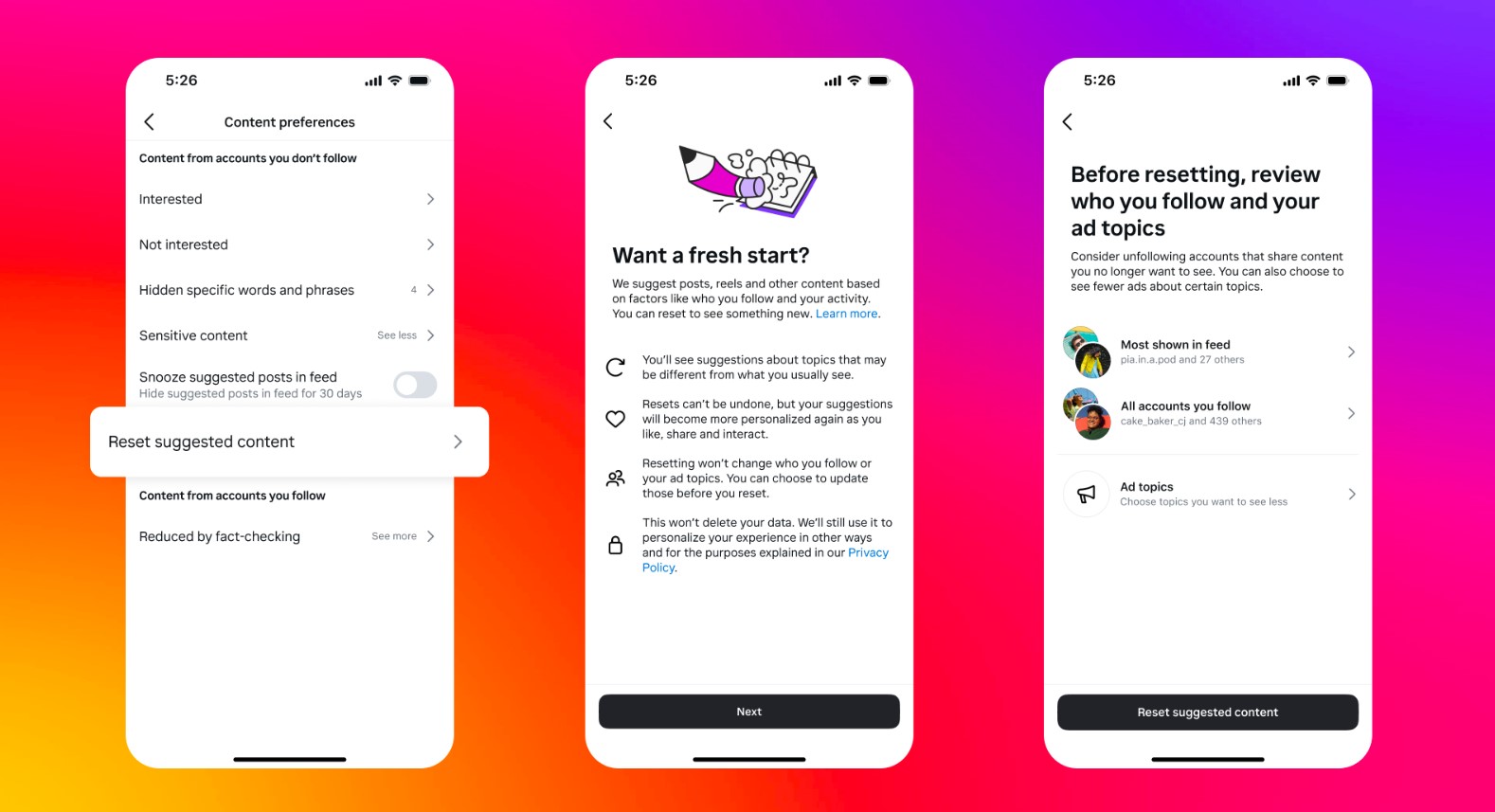 Instagram Coba Fitur Baru Buat Reset Rekomendasi Konten, Bikin Feed Makin Sesuai Minat