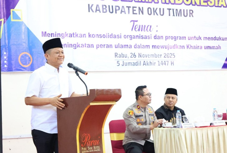 Bupati Lanosin Ajak Ulama Perkuat Persatuan di Musda V MUI OKU Timur
