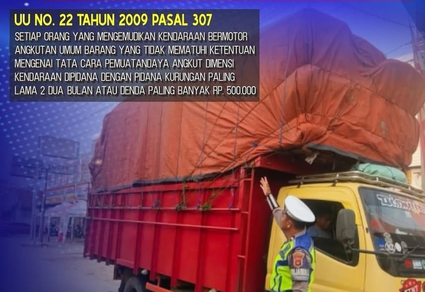 Satlantas Polres OKU Tegur Perusahaan Angkut Barang yang ODOL