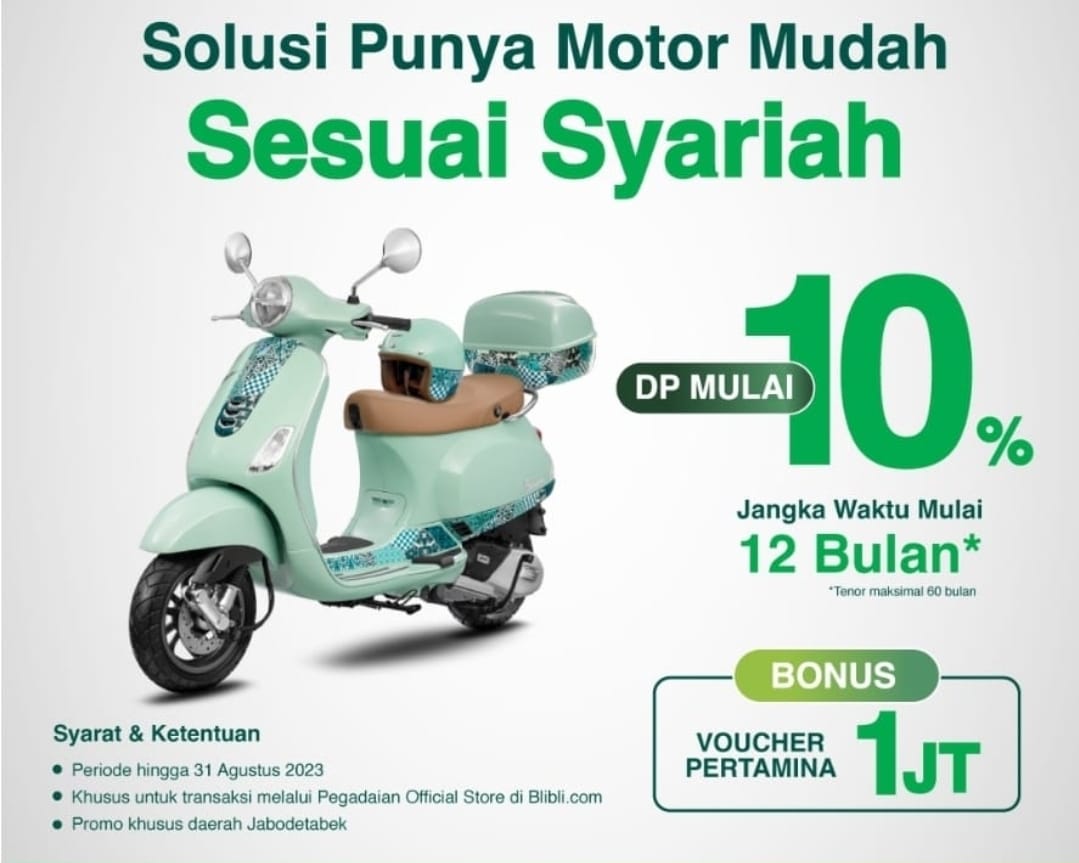 Ayo Ada Promo Cicil Motor Impian di Pegadaian, DP Mulai 10 Persen dan Dapatkan Voucher Pertamina Rp1 Juta!