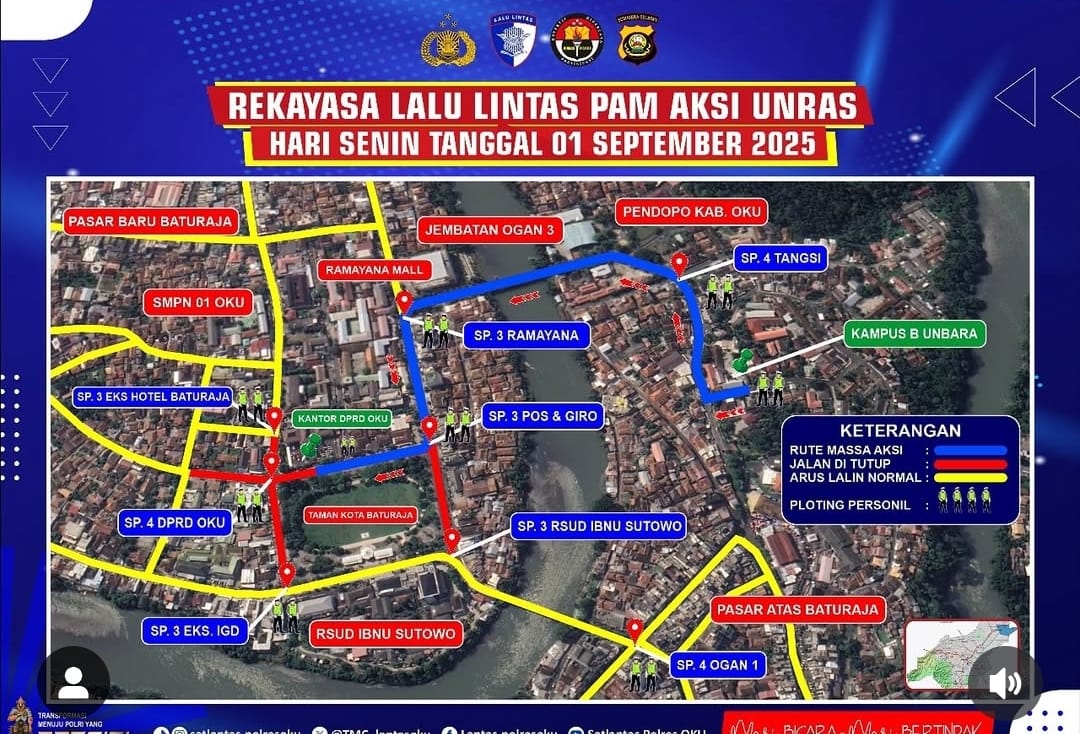 Jelang Demo: Polres OKU Tutup Jalan, 18 Sekolah Diliburkan, Berikut RInciannya