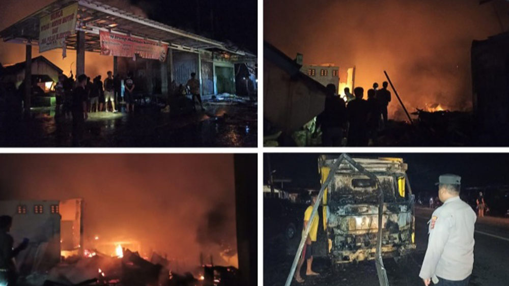Kebakaran di Ogan Ilir, 4 Rumah dan 1 Truk Terbakar
