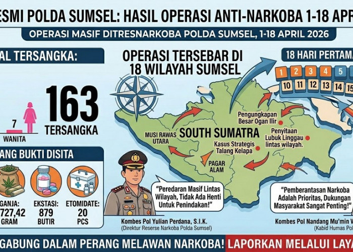 163 Tersangka Narkoba Diringkus dalam 18 Hari Operasi Masif