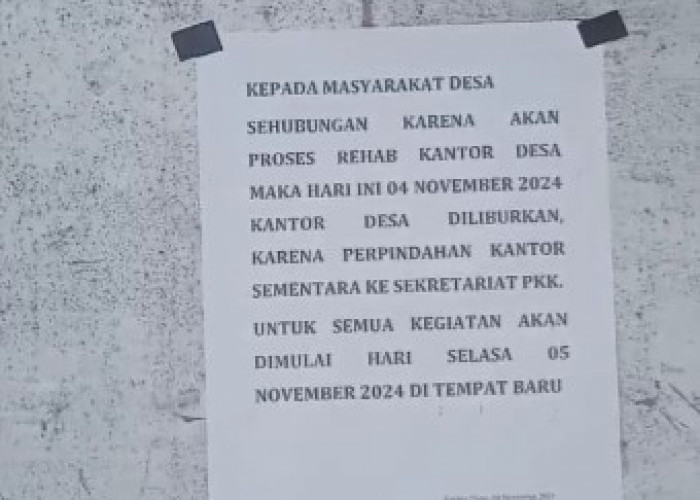 Kades Karang Dapo Tak Terima Dikatakan Kantor Desa Tidak Buka di Jam Kerja