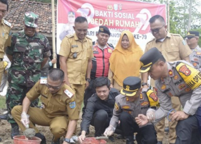 Polres OKU Selatan dan Pemkab Luncurkan Bedah Rumah
