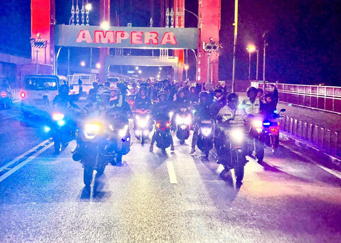 Gandeng Klub Motor  Patroli Bersama Kapolda Sumsel Jaga Kamtibmas di kota Palembang