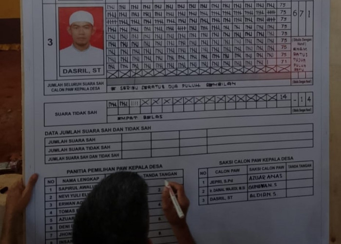 Dasril Unggul Jadi PAW Kepala Desa Tanjung Kemala