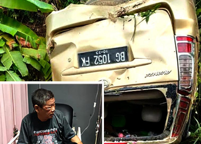 Warga OKU Kecelakaan di Jalinsum Prabumulih-Palembang, Mobil Terbalik di Desa Segayam, Begini Kondisinya