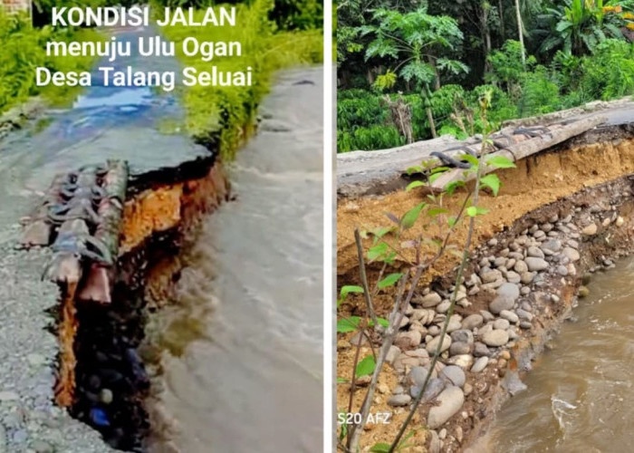 Jalan Rusak Longsor di Ulu Ogan OKU, Ancam Nyawa Pengguna Jalan !