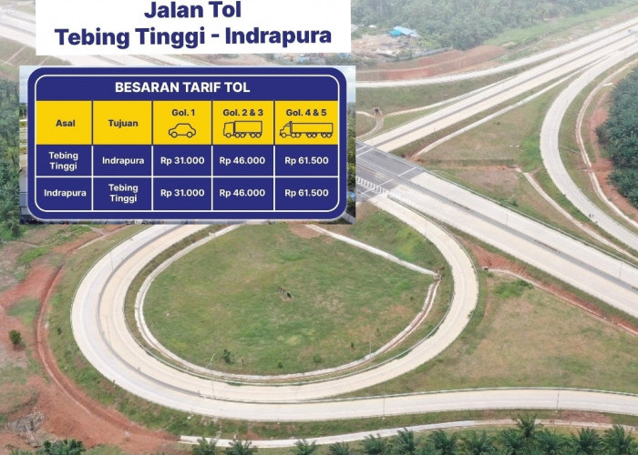 Jalan Tol Tebing Tinggi - Indrapura - Lima Puluh Segera Berlaku Tarif, Berikut Ini Daftarnya